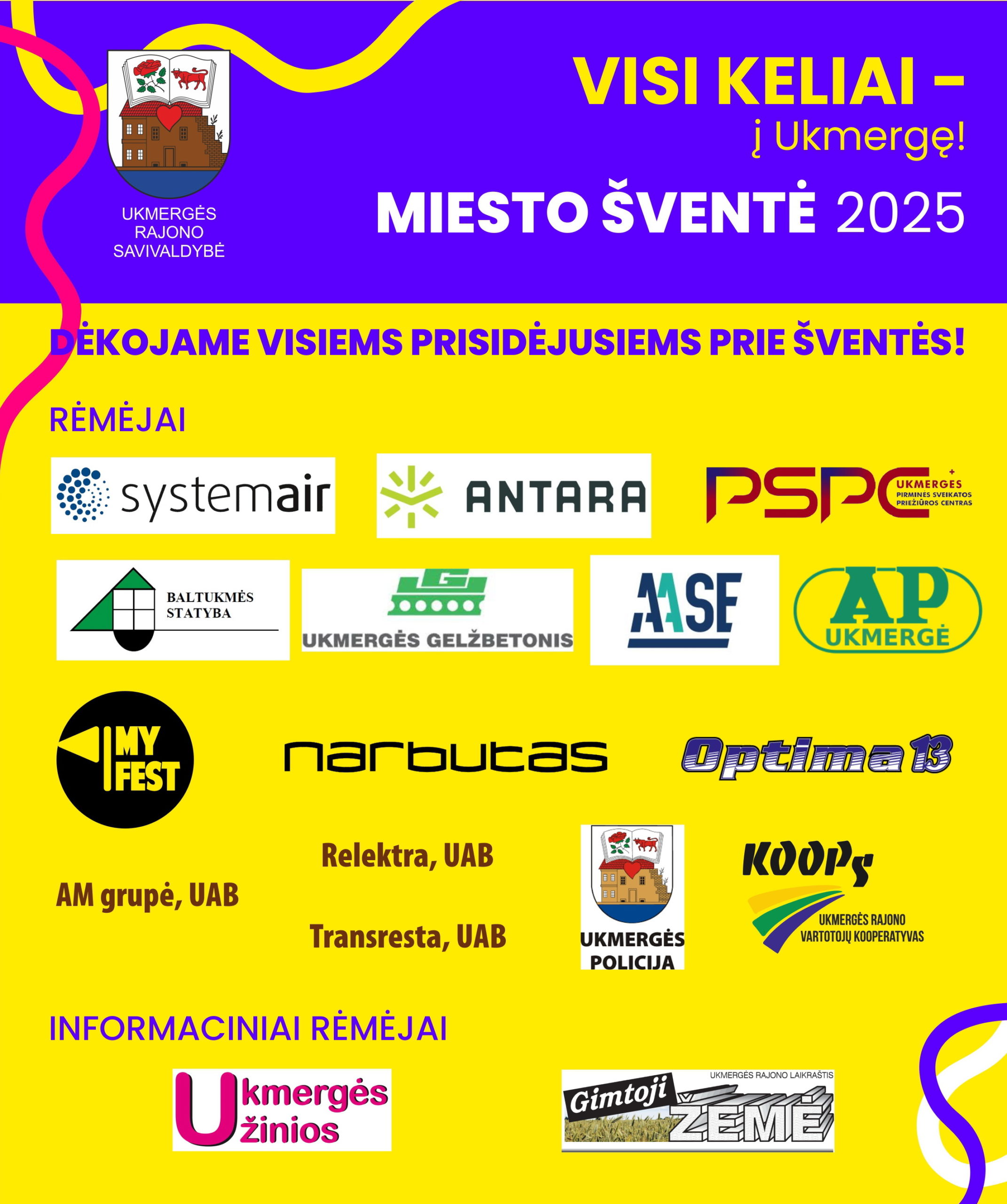 DĖKOJAME RĖMĖJAMS