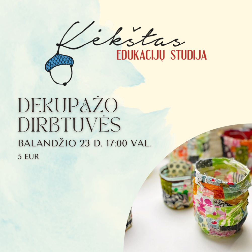 Dekupažo dirbtuvės